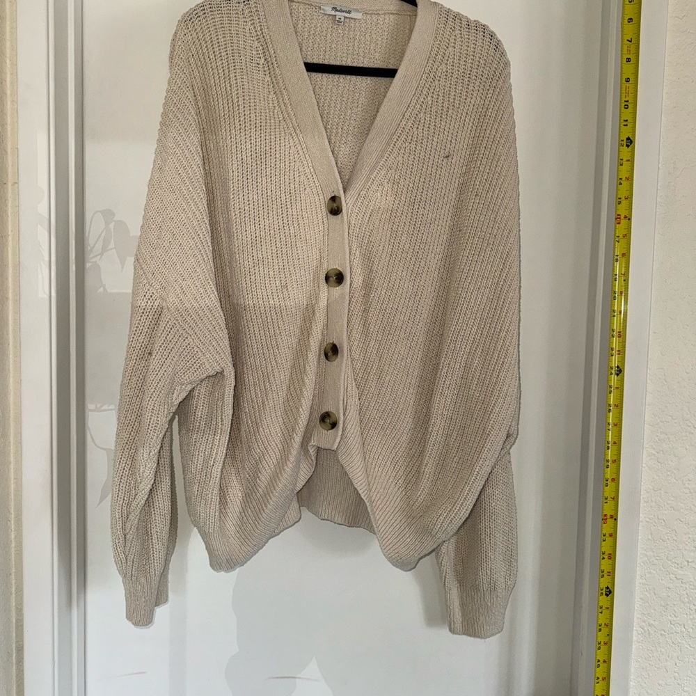 Madewell Beige Button-Up Sweater